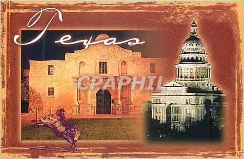 Moderne Karte Texas State Capitol and the Alamo