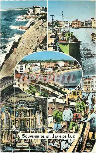 Cartes postales moderne Saint Jean de Luz Le Port La Plage Interieur de l'Eglise Debarquement du Thon Bateaux