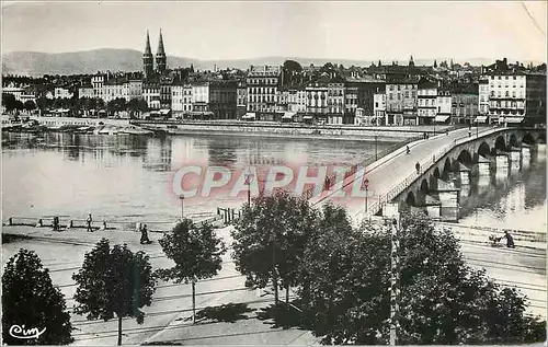 Moderne Karte Macon (S et L) Vue Generale Au Ier Plan La Saone Au fond Les Monts du Maconnais