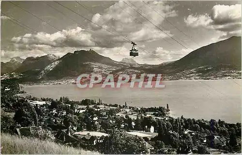 Moderne Karte Lac d'Annecy Veyrier Vue Generale et le Teleferique