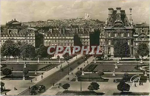 Moderne Karte Paris et ses Merveilles La Butte Montmartre vue du Palais du Louvre