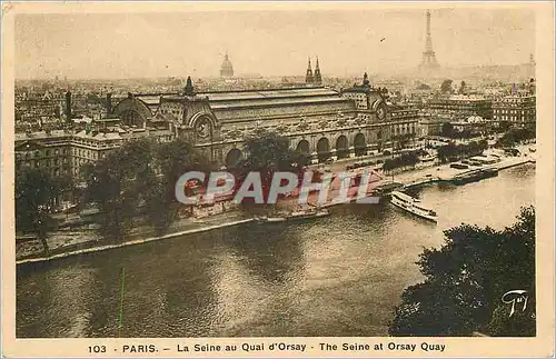 Ansichtskarte AK Paris La Seine au Quai d'Orsay Tour Eiffel