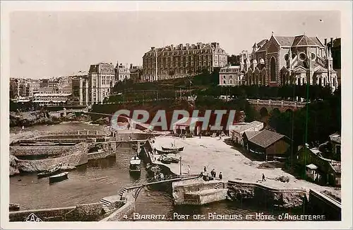 Moderne Karte Biarritz Port des Pecheurs et Hotel d'Angleterre