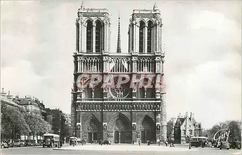 Moderne Karte Paris et ses Merveilles Cathedrale Notre Dame et le Parvie