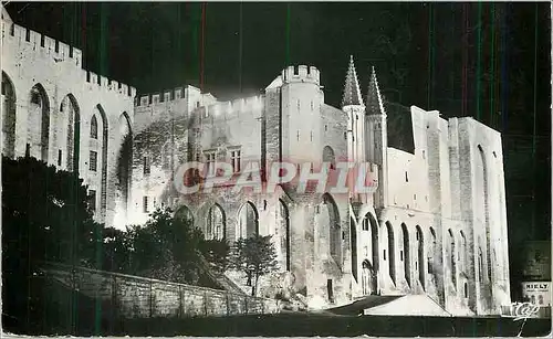 Cartes postales moderne Avignon Le Palais des Papes Illumine