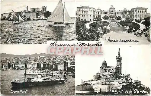 Cartes postales moderne Souvenir de Marseille Bateau Ch�teau d'If Palais Longchamp Vieux port ND de la Garde