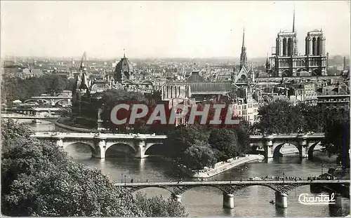 Moderne Karte Paris La Pointe de la Cite et les Ponts