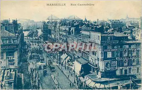 Ansichtskarte AK Marseille Rue Cannebiere Tramway