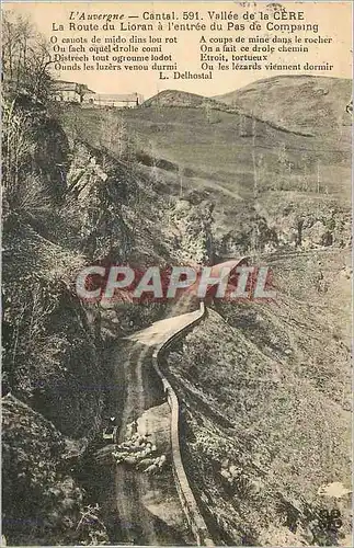 Cartes postales Vallee de la Cere Cantal L'Auvergne La Route du Lioran a l'entree du Pas de Compaing