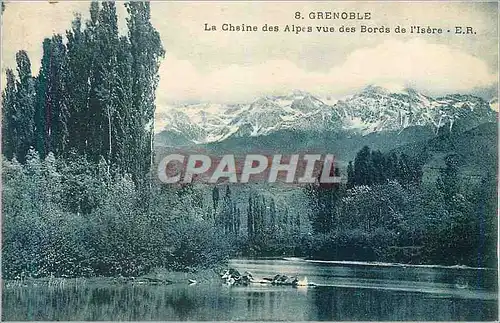 Cartes postales Grenoble La Chaine des Alpes vue des Bords de l'Isere