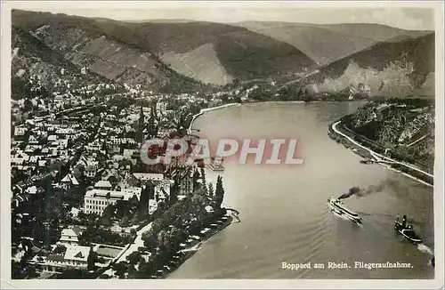 Moderne Karte Boppard am Rhein Fliegeraufnahme