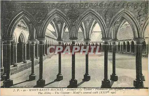 Cartes postales Mont Saint Michel Abbaye Le Cloitre Promenoir des Moines XIIIe Siecle