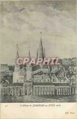 Cartes postales L'Abbaye de Jumieges au XVIIIe Siecle