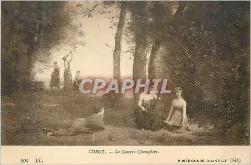 Cartes postales Musee Conde Chantilly Corot Le Concert Champetre