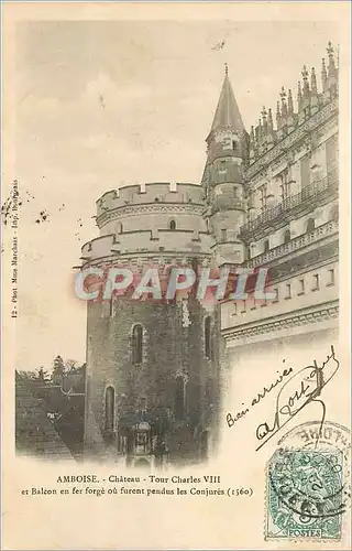 Ansichtskarte AK Amboise Chateau Tour Charles VIII (carte 1900)