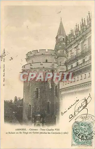 Cartes postales Amboise Chateau Tour Charles VIII (carte 1900)