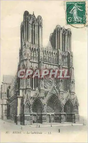 Cartes postales Reims La Cathedrale