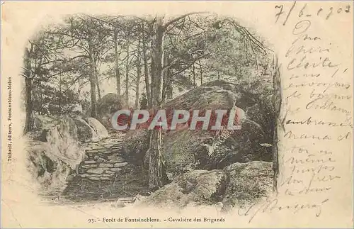 Ansichtskarte AK Foret de Fontainebleau Cavaliere des Brigands (carte 1900)