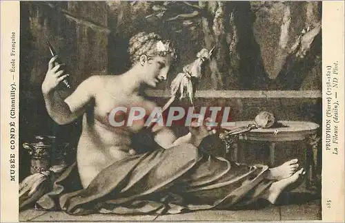 Cartes postales Musee Conde (Chantilly) Drud'hon (Pierre) La Fileuse (Dessin)