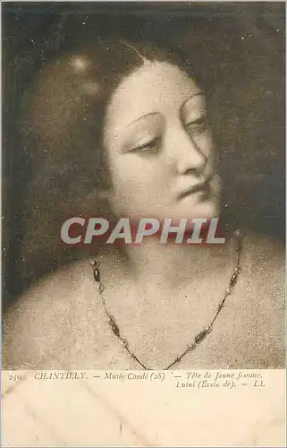 Cartes postales Chantilly Musee Conde Tete de Jeune Femme