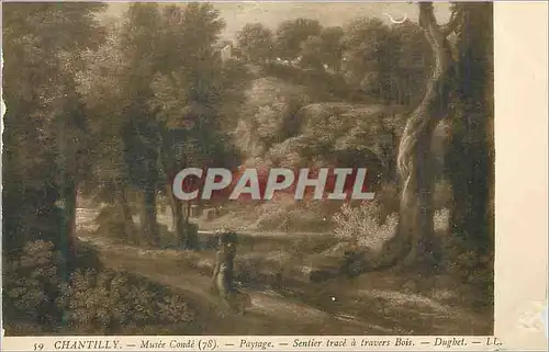 Cartes postales Chantilly Musee Conde Paysage Sentier Trace a Travers Bois