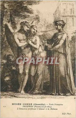 Cartes postales Musee Conde (Chantilly) Ecole Francaise Prud'hon (Pierre)(1758 1823) L'Innocence Preferant l'Amo