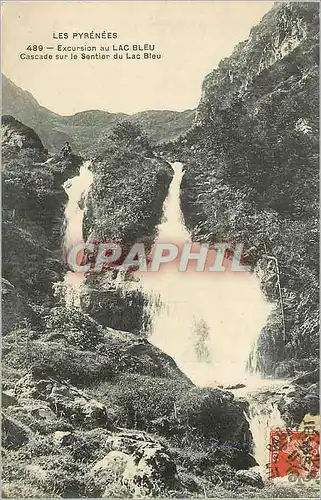 Ansichtskarte AK Excursion au Lac Bleu Les Pyrenees Cascade sur le Sentier du Lac Bleu