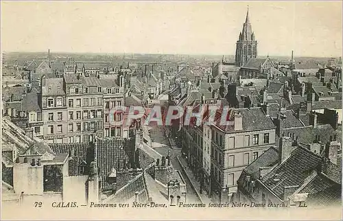 Cartes postales Calais Panorama vers Notre Dame