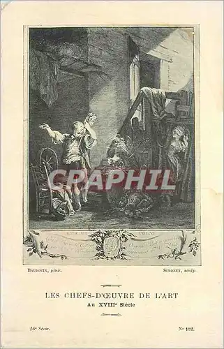 Cartes postales Les Chefs d'Oeuvre de l'Art au XVIIIe Siecle Baudouin