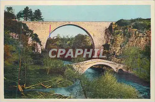 Ansichtskarte AK Environs d'Avallon (Yonne) Pierre Perthuis La Vallee de la Cure et les Deux Ponts