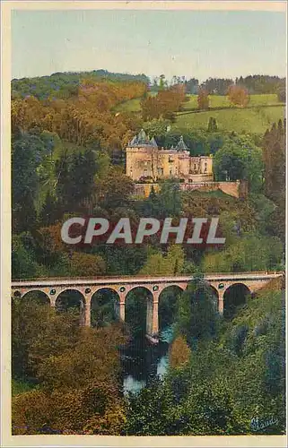 Cartes postales Environs d'Avallon (Yonne) Chastellux La Vallee de la Cure Le Viaduc et le Chateau