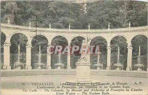 Cartes postales Versailles Le Chateau (Parc) La Colonnade de Monsart L'Enlevement de Proserpine