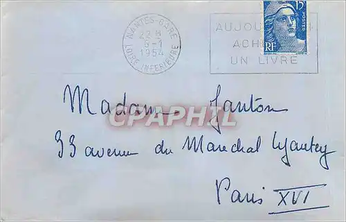 Lettre France 15F Marianne Nantes 1951 pour Paris