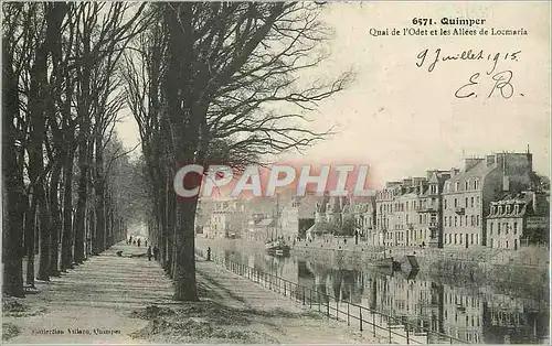 Cartes postales Quimper Quai de l'Odet et les Allees de Locmaria