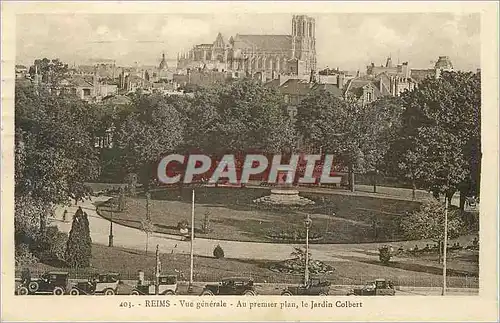Cartes postales Reims Vue Generale Au premier plan Le Jardin Colbert