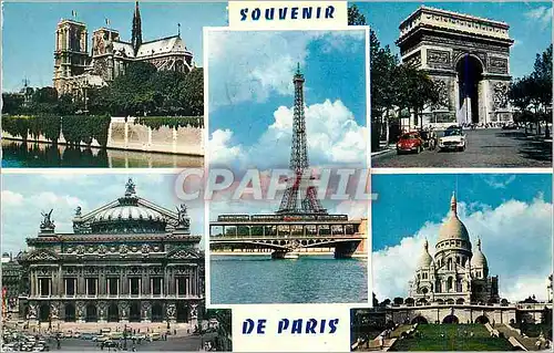 Cartes postales moderne Paris Notre Dame L'Arc de Triomphe La Tour Eiffel L'Opera Le Sacre Coeur