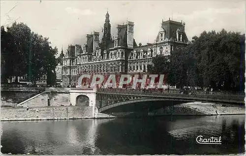 Moderne Karte Paris L'Hotel de Ville et le Pont d'Arcole