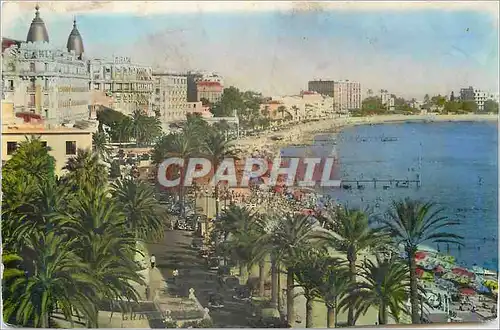 Moderne Karte Cannes La Cote d'Azur Boulevard La Plage et les Grands Hotels