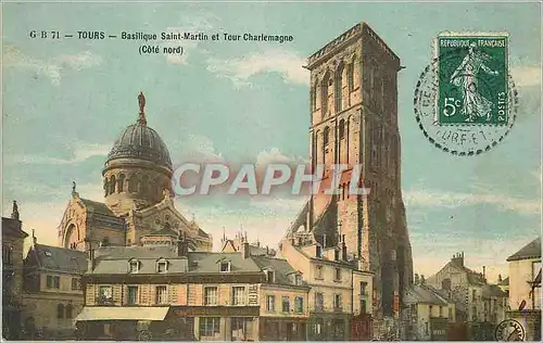 Cartes postales Tours Basilique Saint Martin et Tour Charlemagne (Cote Nord)