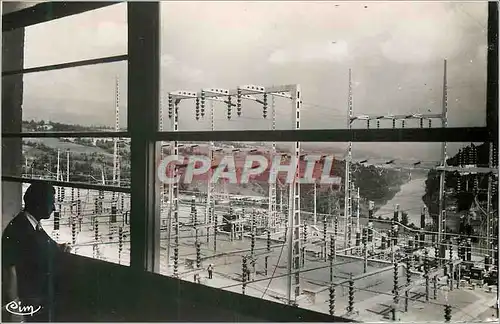 Moderne Karte Genissiat (Ain) Poste EDF Vue prise du Haut de la Passerelle de Surveillance