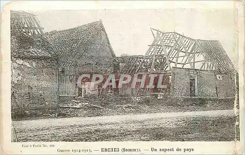 Cartes postales Erches (Somme) Guerre 1914 1915 Un Aspect de Pays Militaria