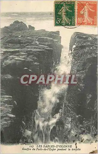 Cartes postales Les Sables d'Olonne Gouffre du Puits de l'Enfer pendant la Tempete
