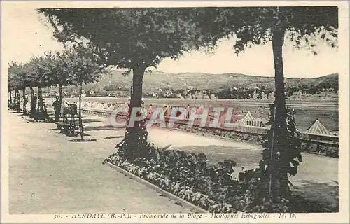 Ansichtskarte AK Hendaye (B P) Promenade de la Plage Montagnes Espagnoles