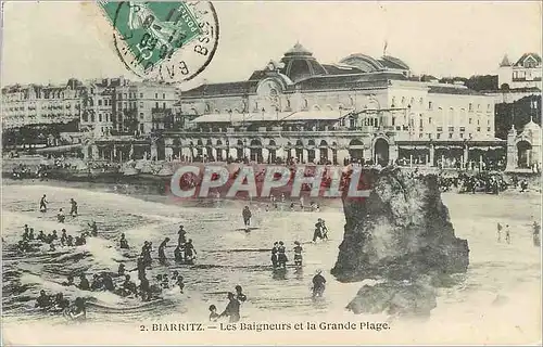 Ansichtskarte AK Biarritz Les Baigneurs et la Grande plage