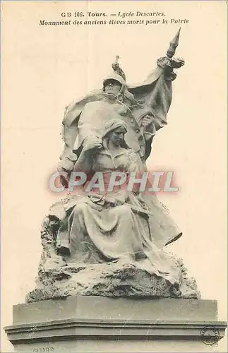 Cartes postales Tours Lycee Descartes Monument des anciens eleves Morts pour la Patrie Militaria