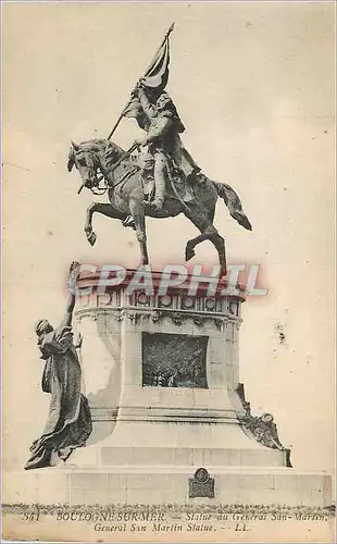 Cartes postales Boulogne sur Mer Statue du General San Martin