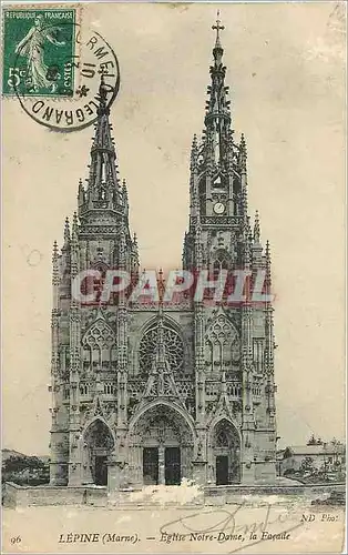 Cartes postales L'Epine (Marne) Eglise Notre Dame La Facade