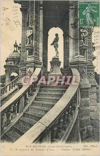 Ansichtskarte AK Bon Secours (Seines Inferieure) Le Monument de Jeanne d'Arc