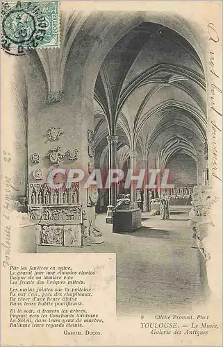 Cartes postales Toulouse Le Musee Galerie des Antiques (carte 1900)