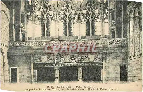 Cartes postales Poitiers Palais de Justice Les Grandes Cheminees et Verrieres des Ducs